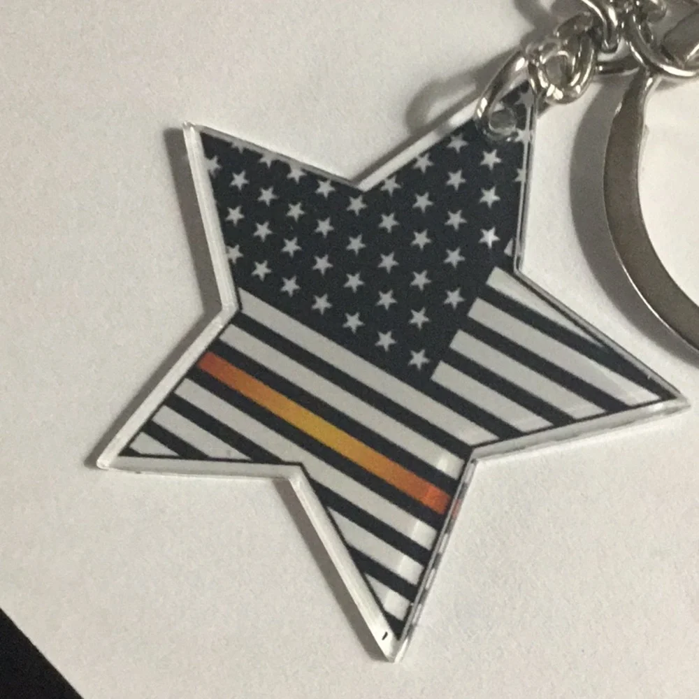 8 First Responders American Flag Star Keychain bundle search & rescue 911